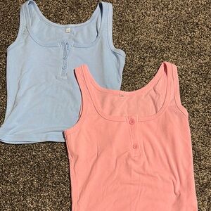 Light Blue and Pink Tank Tops